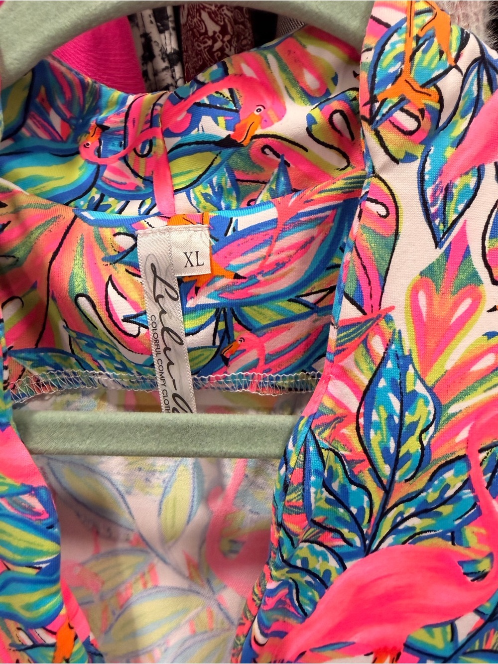 Lulu-B Pink Multicolor Tropical Print Sleeveless Dress - Picture 3 of 5